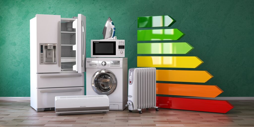 Energy efficiency of home kitchen appliances concept