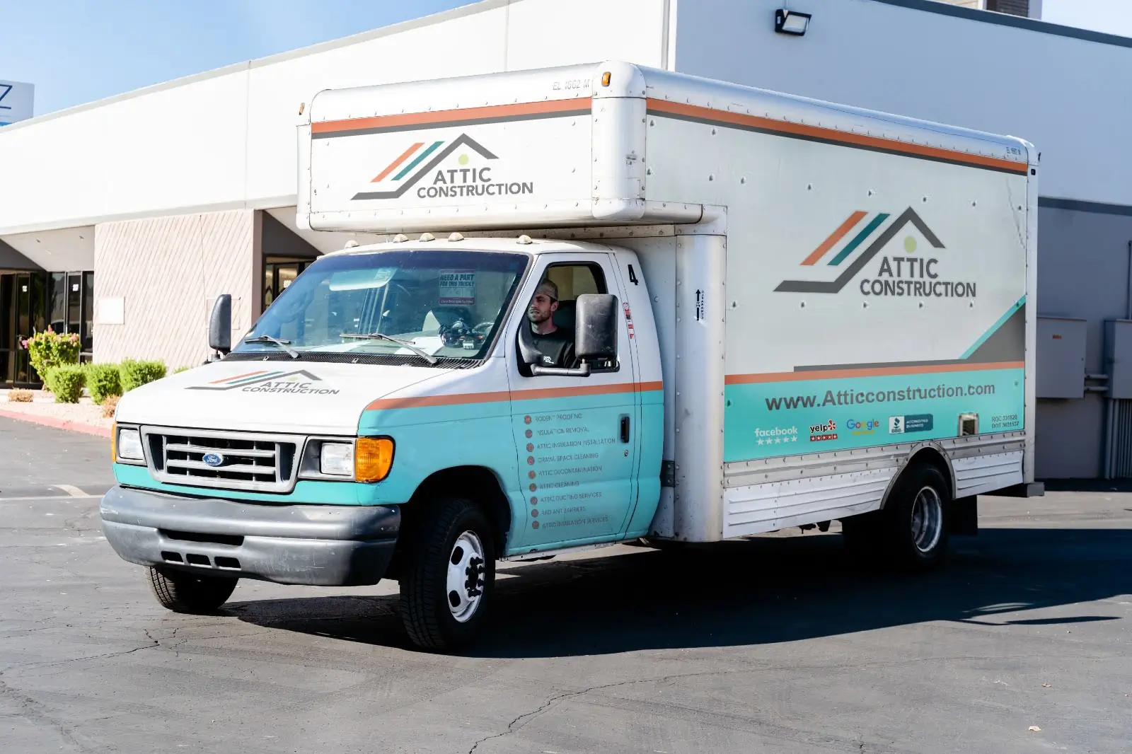 Attic Construction service truck